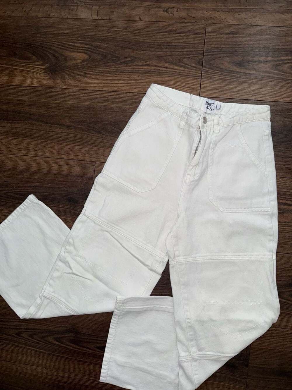 Princess Polly Utility Jeans Size US 4 White